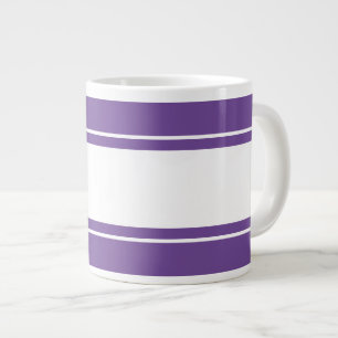Grande Tasse Amusant Sporty Large White Racing Stripes Sur Viol