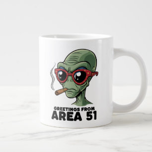 Grande Tasse Amusante Zone 51 Design Alien