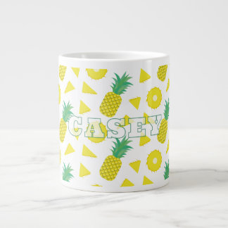 Grande Tasse Ananas Jaune Vert Motif Fruitier Moderne