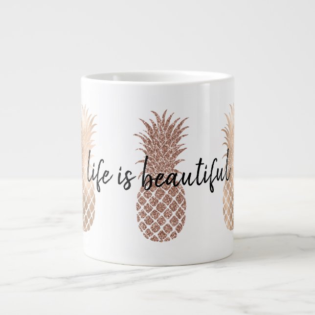 Grande Tasse Ananas rose Glam (Devant)