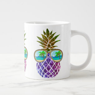 Grande Tasse Ananas rose pourpre tropical