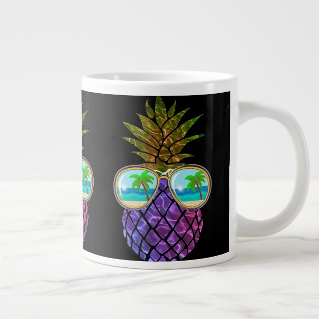 Grande Tasse Ananas rose violet tropical (Droite)