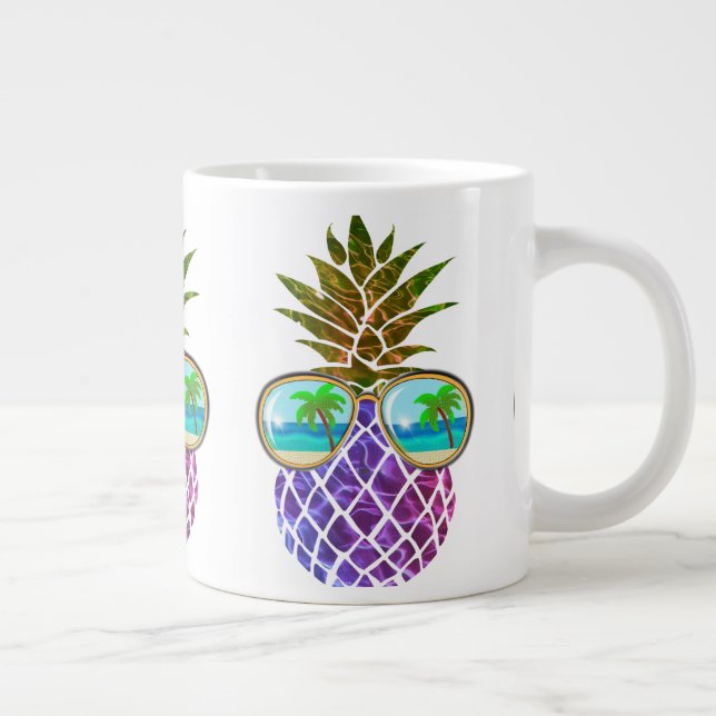 Grande Tasse Ananas rose violet tropical (Droite)