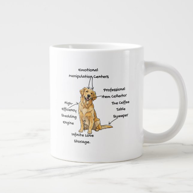 Grande Tasse Anatomy of a Golden Retriever - Funny Dog Mom/Dad  (Droite)