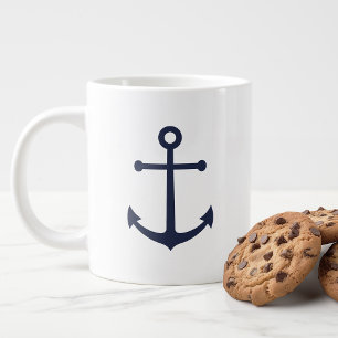 Grande Tasse Ancre bleu marine moderne