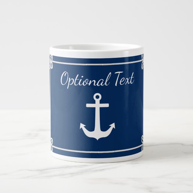 Grande Tasse Ancre en corde Frame Nautique (Devant)