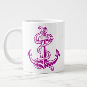 Grande Tasse Ancre Nautionique (Rose Foncé Violet)