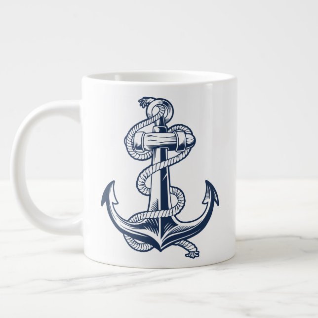 Grande Tasse Ancre nautique (Marine) (Gauche)