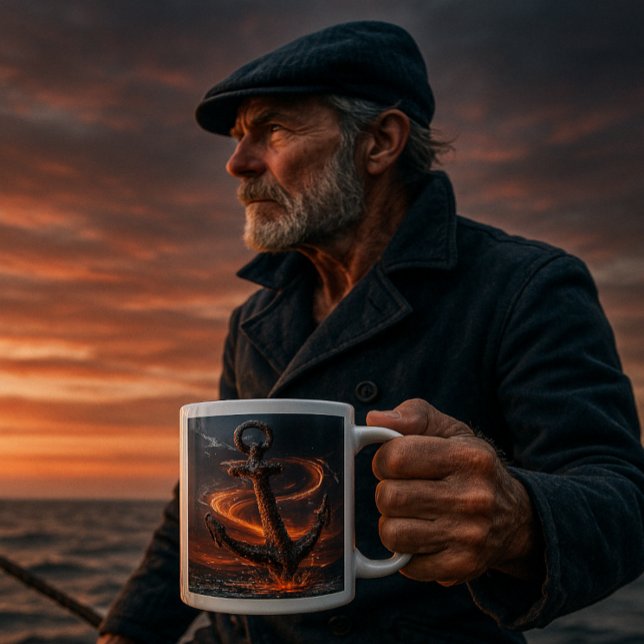 Grande Tasse Ancre rustique avec feu - Oreille marine (Créateur téléchargé)