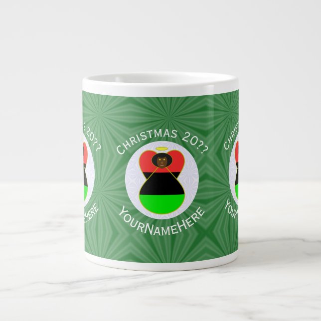 Grande Tasse Ange de Noël africain-américain Drapeau personnali (Devant)