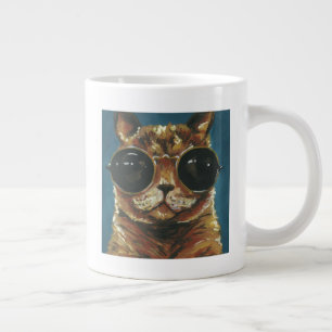 Grande Tasse Animal Dapper   Kitty dans les lunettes de soleil
