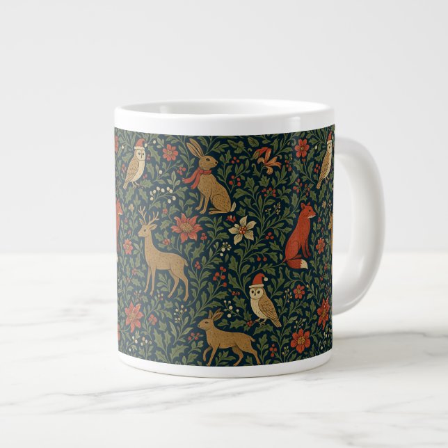 Grande Tasse Animalier & Botanique de Noël victorien  (Devant droit)