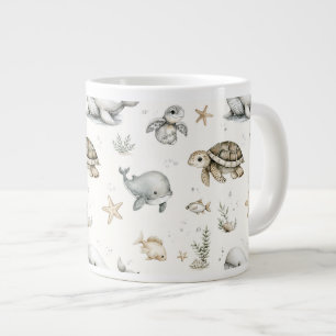 Grande Tasse Animaux Bébés Océan Aquarelle Mignons