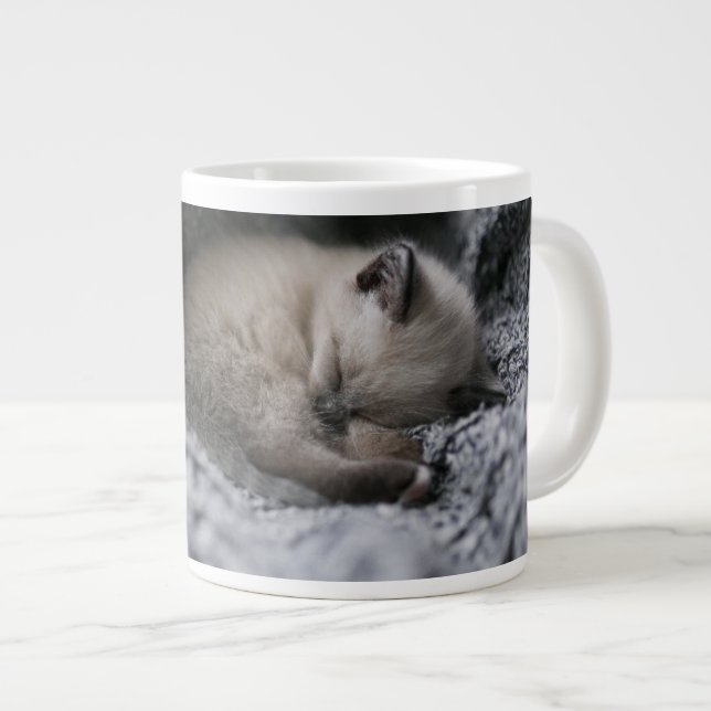 Grande Tasse Animaux de bébés cutest | Tiny Kitten Dormir (Devant droit)
