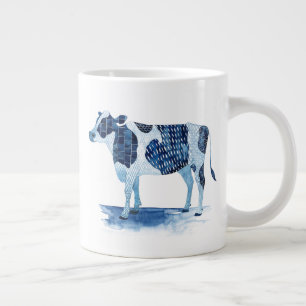 Grande Tasse Animaux de la ferme bleue de Cobalt - Vache