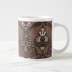 Grande Tasse Animaux et plantes de bois en rouge et brun