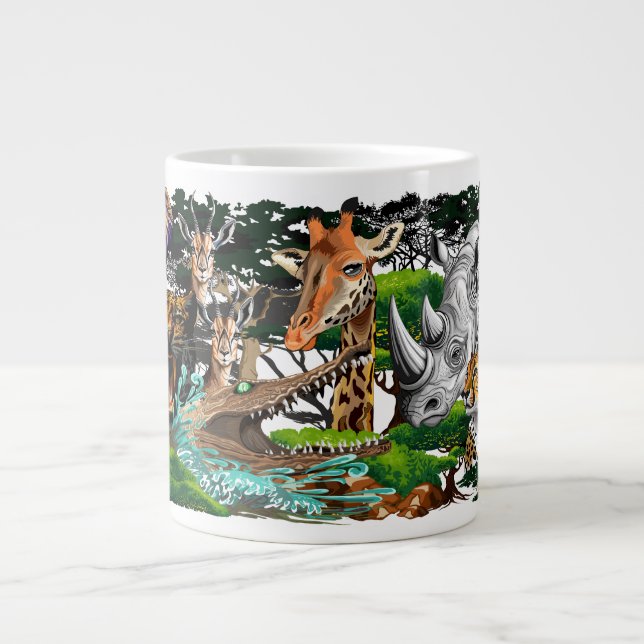 Grande Tasse Animaux sauvages de la Savane africaine (Devant)