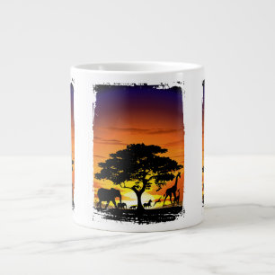 Grande Tasse Animaux sauvages sur le coucher de soleil de la sa