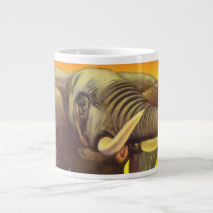 Grande Tasse Animaux sauvages vintage, éléphant d'Afrique au co