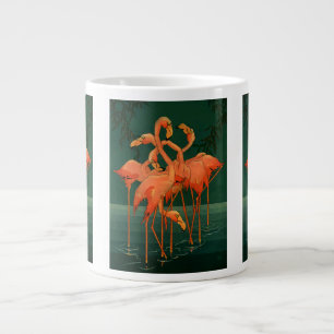 Grande Tasse Animaux sauvages vintage Oiseaux, flamants roses t