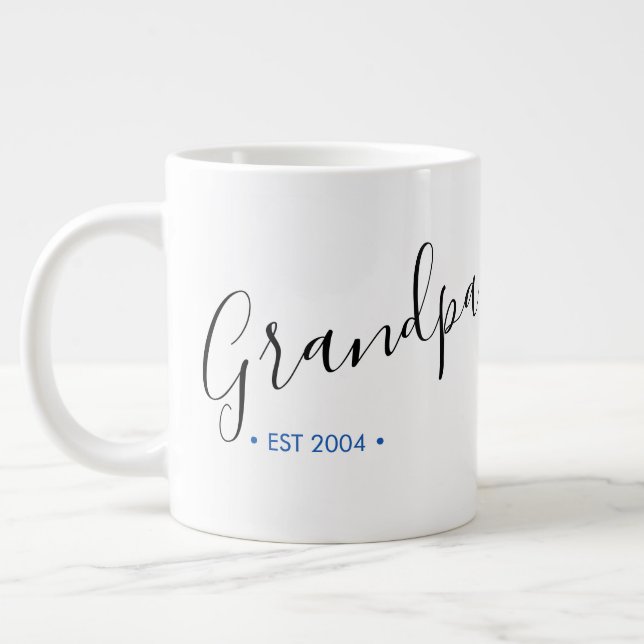 Grande Tasse Année de création personnalisée pour papi (Gauche)