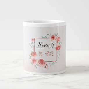 Grande Tasse Anniversaire Floral Printanier Mariage Élégant M