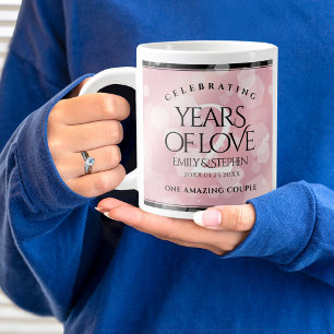 Grande Tasse Anniversaire Mariage élégant du 2e Rose Quartz