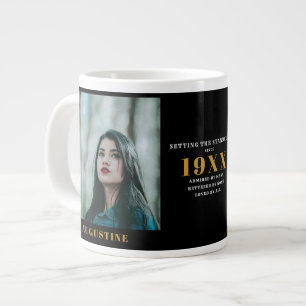 Grande Tasse Anniversaire Modèle photo Elegant Chic Gold Noir
