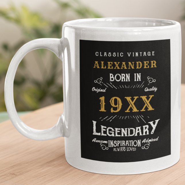 Grande Tasse Anniversaire personnalisé Ajouter un nom Père lége (Créateur téléchargé)