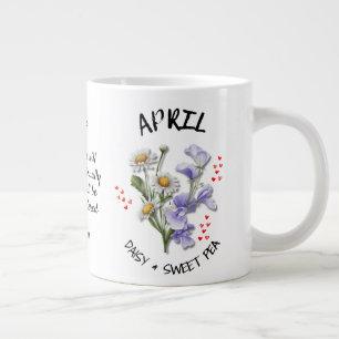 Grande Tasse APRIL Mois de naissance Fleur Christian Nom person
