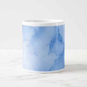 Grande Tasse Aquarelle Abstraite Bleu Clair