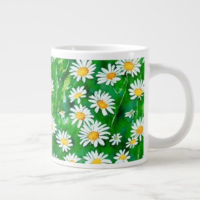 Grande Tasse Aquarelle dans un champ vert (Droite)