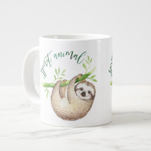 Grande Tasse Aquarelle de l'animal Sloth Spirit