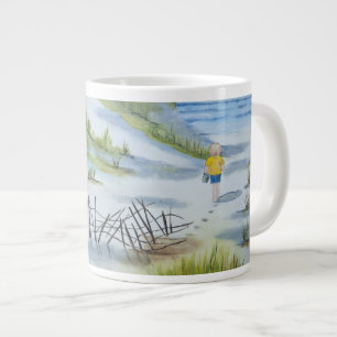 Grande Tasse Aquarelle de plage