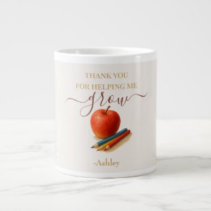 Grande Tasse Aquarelle Enseignant Apple - Cadeau Merci