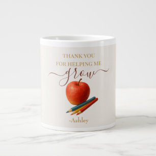 Grande Tasse Aquarelle Enseignant Apple - Cadeau Merci