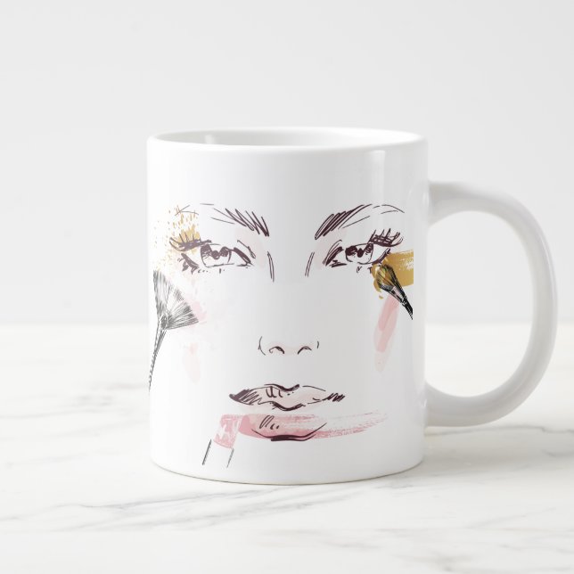 Grande Tasse Aquarelle face maquillage (Droite)