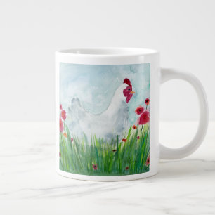 Grande Tasse Aquarelle Floral Hen
