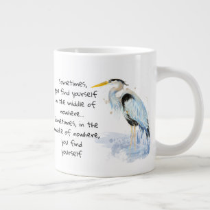 Grande Tasse Aquarelle Great Blue Heron Citation Inspirante