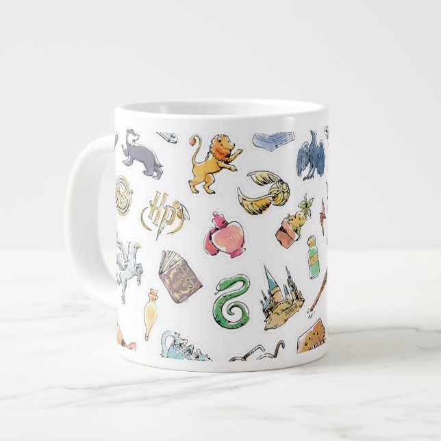 Grande Tasse Aquarelle Harry Potter Icons (Devant gauche)