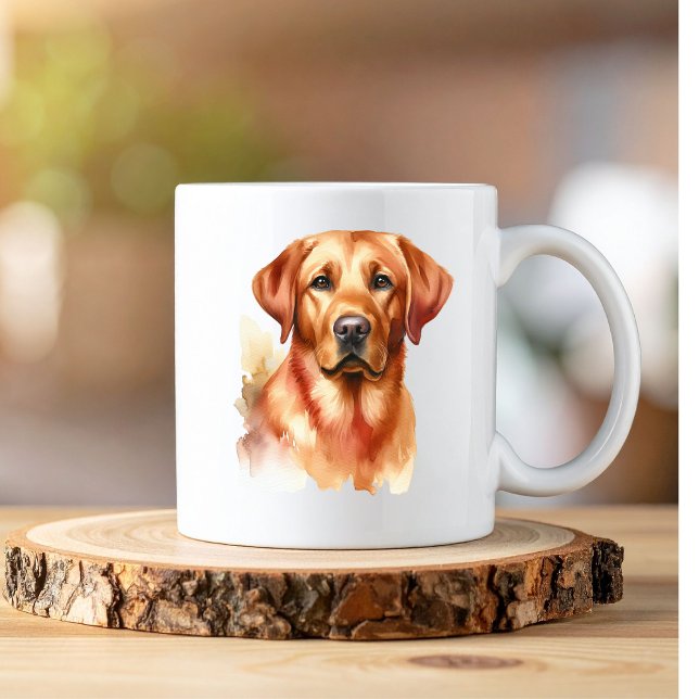 Grande Tasse Aquarelle Labrador Golden Personnaliser (Add your own Text)