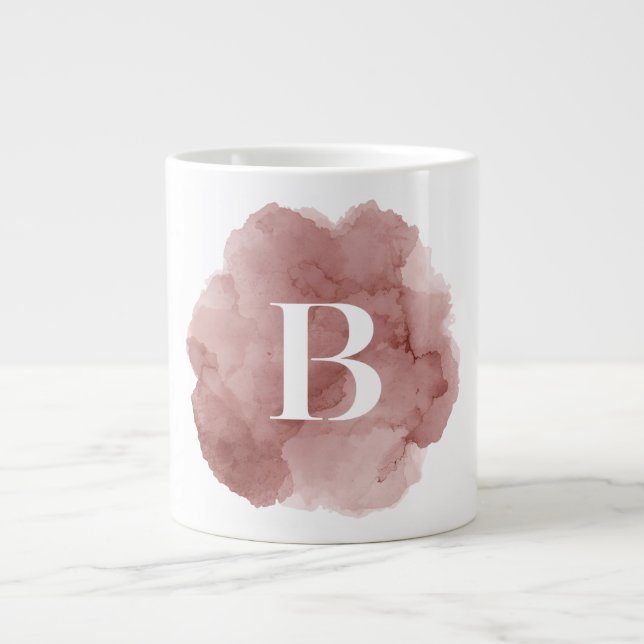 Grande Tasse Aquarelle Laver Monogramme personnalisé Arti initi (Devant)