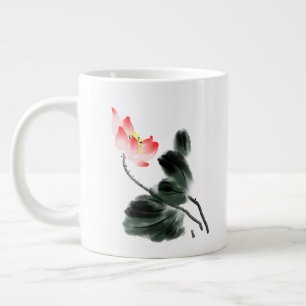 Grande Tasse Aquarelle Lotus Floral Chinoiserie Enk Wash Art