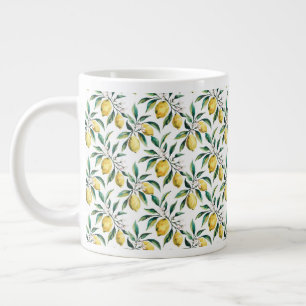 Grande Tasse Aquarelle moderne Motif jaune citron