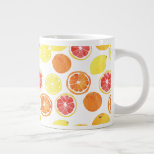 Grande Tasse Aquarelle Motif de fruits d'agrumes