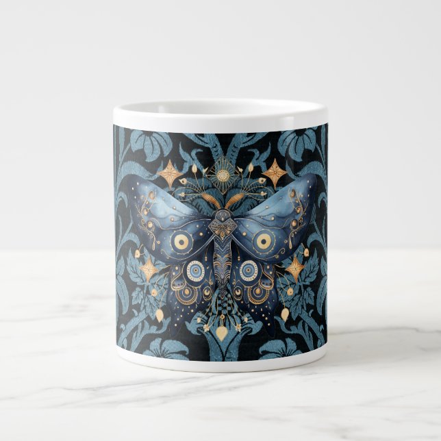 Grande Tasse Aquarelle mystique Bleu et doré Night Moth (Devant)