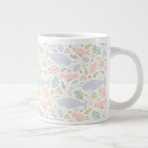Grande Tasse Aquarelle Narwhal et Motif de phoque