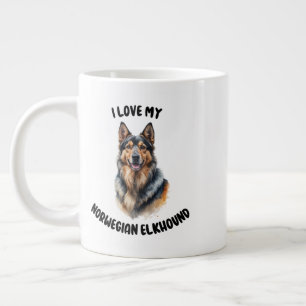 Grande Tasse Aquarelle norvégienne Elkhound Dog
