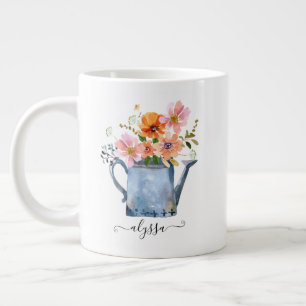 Grande Tasse Aquarelle peinte à la main Floral