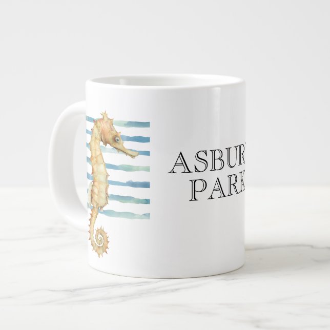 Grande Tasse Aquarelle Plage de Seahorse (Devant gauche)